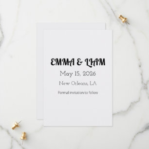 Minimalistisch-White-Willkommensvorlage Save The Date