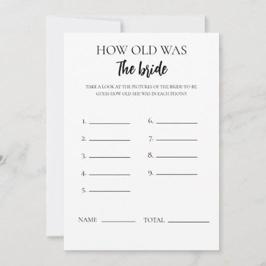 Minimalistisch, wie alt die Bridge-Brautparty-Kart Einladung (Vorderseite)