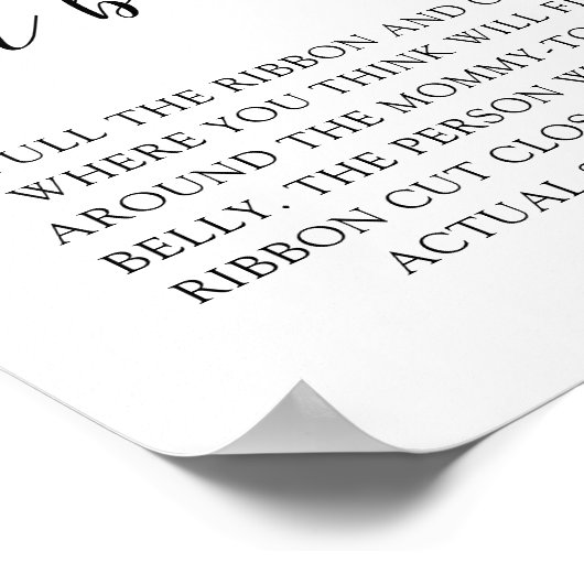 Minimalistisch, wie groß ihr Baby-Duschspiel ist Poster (Ecke)