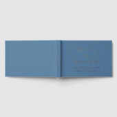 Minimalistisch Winter Dusty Blue Wedding Gästebuch (Voll)