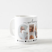 Minimalistisch Wir Liebe Sie GIGI FotoCollage Kaffeetasse (Vorderseite Links)