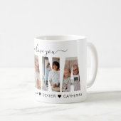 Minimalistisch Wir Liebe Sie Nana Foto Collage Kaffeetasse (VorderseiteRechts)