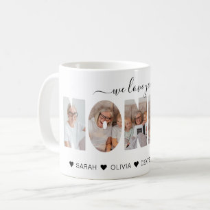 Minimalistisch Wir Liebe Sie NONNA FotoCollage Kaffeetasse