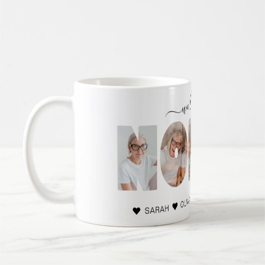 Minimalistisch Wir Liebe Sie NONNA FotoCollage Kaffeetasse (Links)