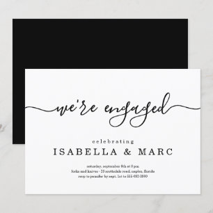 Minimalistisch Wir sind Verlobt Engagement Party I Einladung
