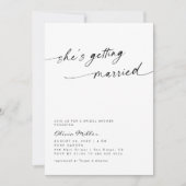 Minimalistisch wird sie heiraten Brautparty Einladung (Vorderseite)