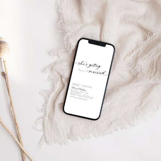 Minimalistisch wird sie heiraten Brautparty Einladung