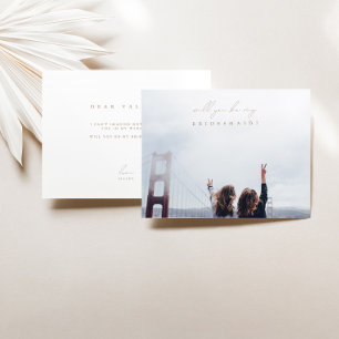 Minimalistisch wirst du mein Foto für Bridesmaid-S Einladung