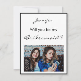 Minimalistisch Wirst du meine Bridesmaid-Fotokarte