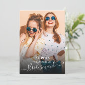 Minimalistisch Wirst du meine Bridesmaid-Fotokarte Einladung (Stehend Vorderseite)