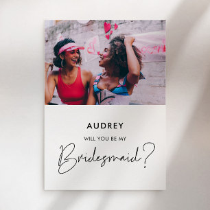 Minimalistisch Wirst du meine Bridesmaid-Fotokarte Einladung