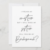 Minimalistisch Wirst du meine Bridesmaid-Karte sei Einladung (Vorderseite)