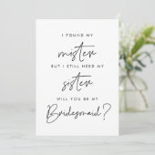 Minimalistisch Wirst du meine Bridesmaid-Karte sei Einladung (Stehend Vorderseite)