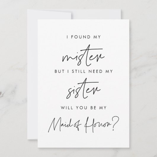 Minimalistisch Wirst du meine Trauzeugin-Karte sei Einladung (Vorderseite)