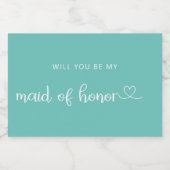 Minimalistisch wirst du meine Trauzeugin-Münze sei Schaumweinetikett (Einzelnes Label)