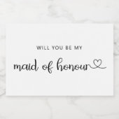 Minimalistisch wirst du meine Trauzeugin sein Schaumweinetikett (Einzelnes Label)