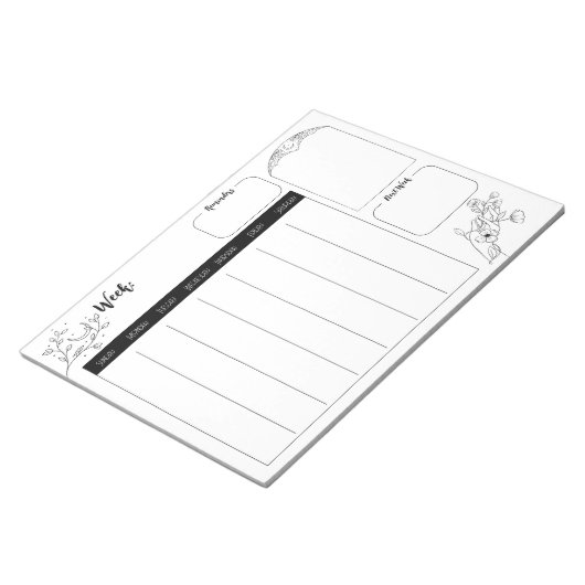 Minimalistisch Witchy Weekly Planner Notepad Notizblock (angewinkelt)