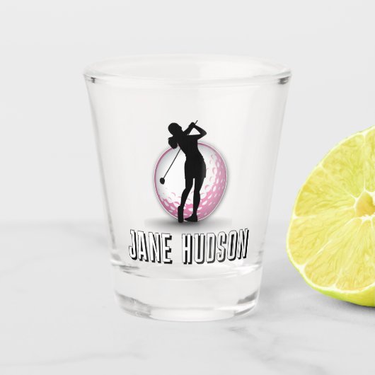 Minimalistisch Women Golf Monogram Design Schnapsglas (Vorderseite)