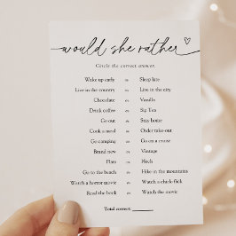 Minimalistisch würde sie eher Bridal-Spielkarte Einladung