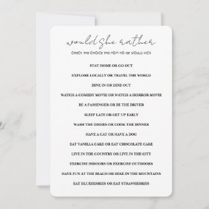 Minimalistisch würde sie eher ein Baby-Duschspiel  Einladung