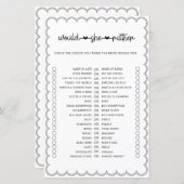 Minimalistisch würde sie lieber Brautparty spielen (Vorne/Hinten)