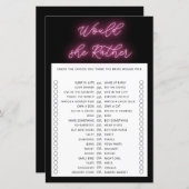 Minimalistisch würde sie lieber Brautparty spielen (Vorne/Hinten)