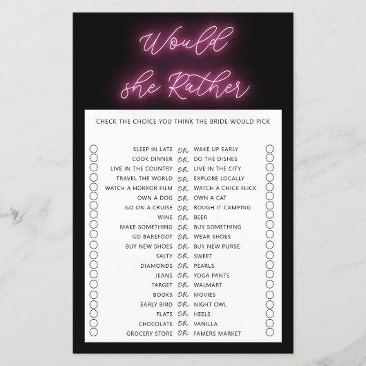 Minimalistisch würde sie lieber Brautparty spielen (Vorderseite)