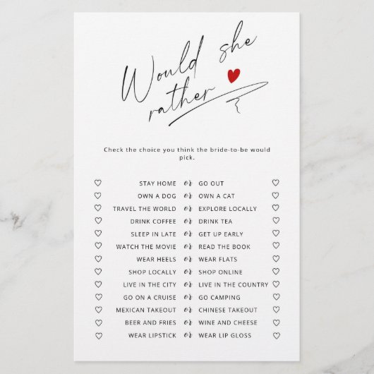 Minimalistisch Würde sie lieber Brautparty spielen (Vorderseite)