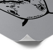 Minimalistisch Yin Yang Koi Fish Poster (Ecke)