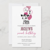 Minimalistisch Zebra Geburtstagsparty Einladung (Vorderseite)