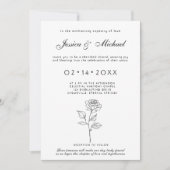 Minimalistisch zeitlose Blüteneinladung Einladung (Vorderseite)