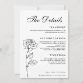 Minimalistisch zeitlose Blüteneinladung Einladung (Rückseite)