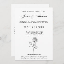Minimalistisch zeitlose Blüteneinladung Einladung