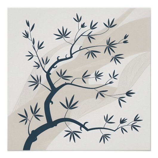 Minimalistisch Zen Bamboo Wall Art Poster (Vorderseite)
