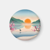 Minimalistisch Zen Sunrise Lake Magnet (Vorne)