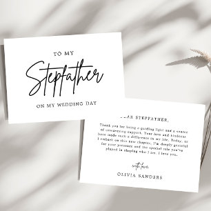 Minimalistisch zu meinem Stepfather am Hochzeitsta Dankeskarte