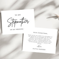 Minimalistisch zu meiner Stepmutter am Hochzeitsta