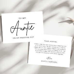 Minimalistisch zu meiner Tante am Hochzeitstag Dankeskarte
