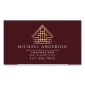 Minimalistisch Zuhause Gebäude Construction Luxe Magnetische Visitenkarte (Vorderseite)