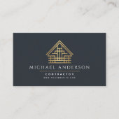 Minimalistisch Zuhause Gebäude Construction Luxe Visitenkarte (Vorderseite)