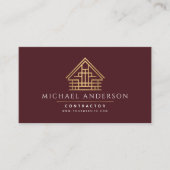 Minimalistisch Zuhause Gebäude Construction Luxe Visitenkarte (Vorderseite)