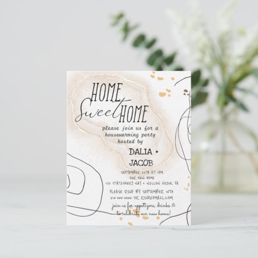 Minimalistisch Zuhause Sweet Zuhause Housewärming (Stehend Vorderseite)