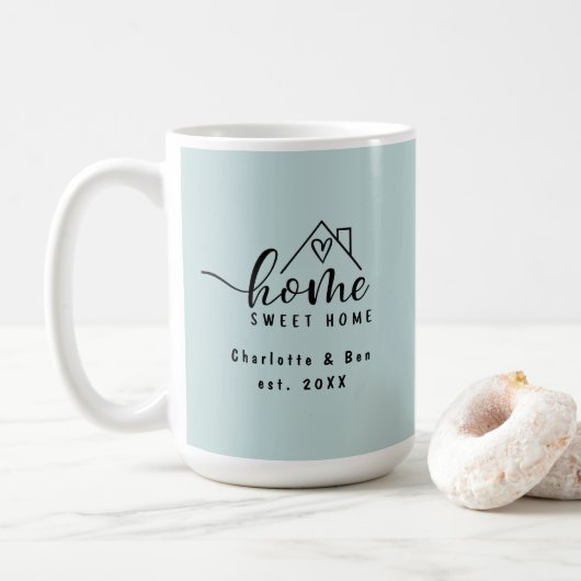 Minimalistisch Zuhause Sweet Zuhause Personalisier Kaffeetasse (Mit Donut)