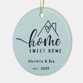Minimalistisch Zuhause Sweet Zuhause Personalisier Keramik Ornament (Links)