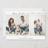 Minimalistisch zwei Fotos frohe Weihnachten (Vorderseite)