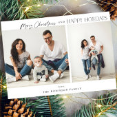 Minimalistisch zwei Fotos frohe Weihnachten