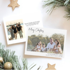 Minimalistisch zwei Fotos Schwarz-weiß Frohe Weihn Einladung