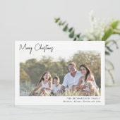 Minimalistisch zwei Fotos Schwarz-weiß Frohe Weihn Einladung (Stehend Vorderseite)