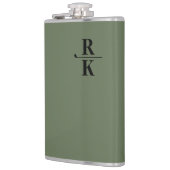 Minimalistische 2-Buchstaben-Schwarze Monogramm-gr Flachmann (Links)