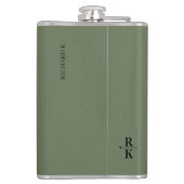 Minimalistische 2-Buchstaben-Schwarze Monogramm-gr Flachmann (Rückseite)